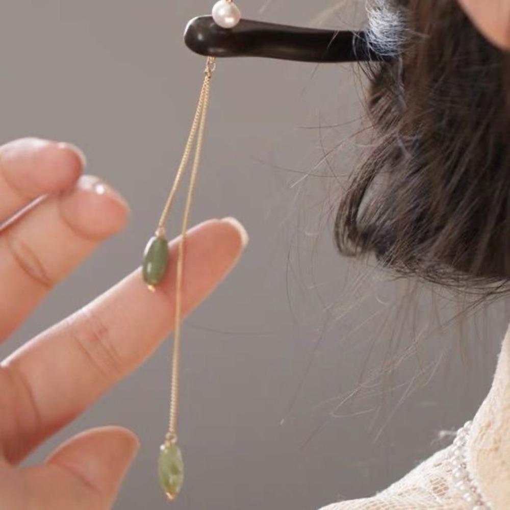 Trâm Cài Tóc Bằng Gỗ Phối Tua Rua Phong Cách Trung Hoa Cổ Điển Thời Trang