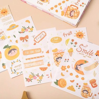 🍉Sticker dán Cô bé ham ăn quà vặt