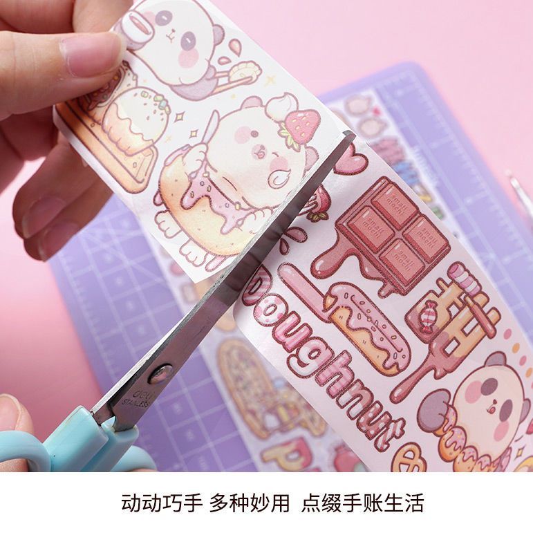 Hàng Mới Về Mới Bộ Băng Keo Giấy Dán Hoạt Hình Tiker stiker Nhỏ Dễ Thương Quấn Khoai Tây Nghiền Toàn Diện Tay - Gói Bằng Tay - Vật Liệu Giấy Thủ Công Hình Gấu Cô Gái Thử Nghiệm Ăn