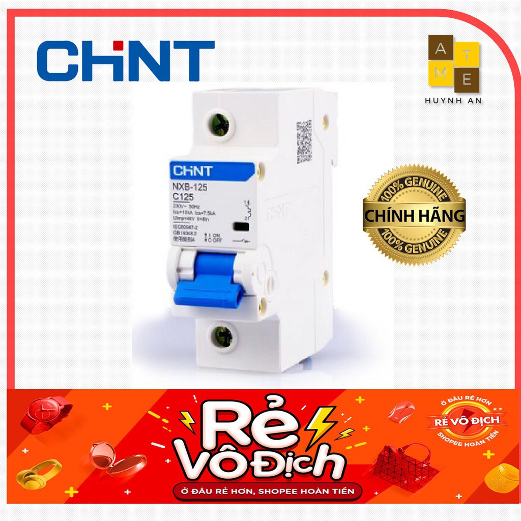 Áp tô mát an toàn MCB NXB-125 1 Pha 80A - 100A -125A CHINT (Hàng chính hãng xuất khẩu)