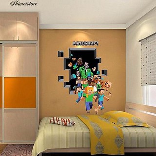 Miếng dán trang trí tường 3D hình các nhân vật trong game MINECRAFT