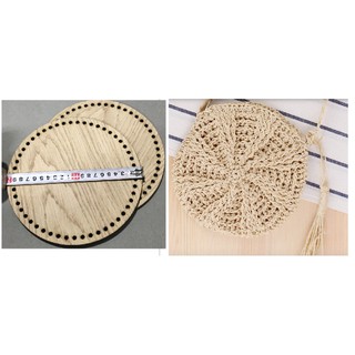 Set 2 tấm gỗ tròn làm túi