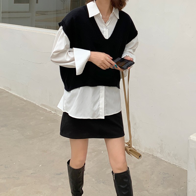 [SẴN] Áo gile len nữ Ulzzang Quảng Châu AGL1 | BigBuy360 - bigbuy360.vn