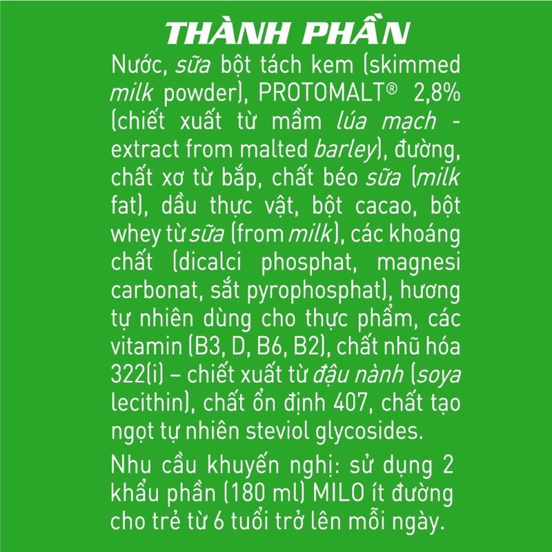 Lốc Sữa Hộp Milo Nhỏ (110ml x 4 hộp)