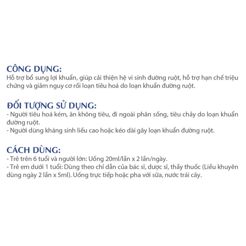 BIFABIO BIGFAM Men Vi Sinh Hỗ trợ Bổ Sung 3 Tỉ Lợi Khuẩn, Giúp Cải Thiện Hệ Vi Sinh Đường Ruột Hộp 20 Ống 10ml