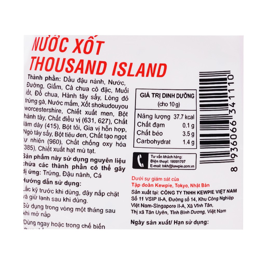 [HÀNG MỚI VỀ] Nước Xốt Thousand Island Kewpie Chai 210ml - Dressing Thousand island