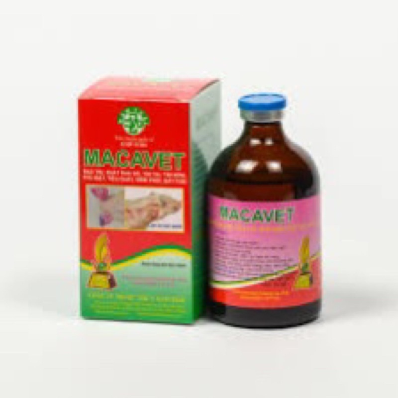 100ml Macavet - viêm phổi, lở loét, tiêu chảy, phó thương hàn trên gia cầm, gia súc