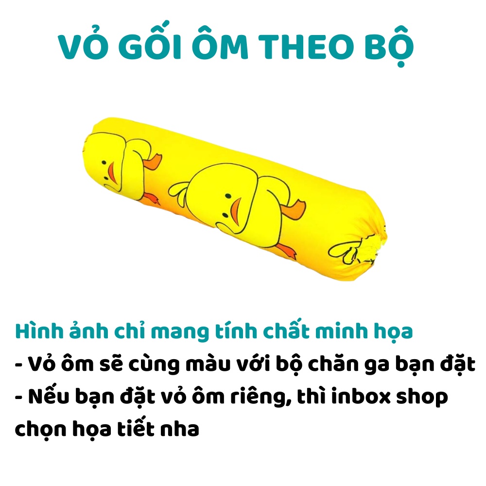 Vỏ gối ôm dây kéo, áo gối ôm cotton 3D 35x110cm thoáng mát mềm mịn