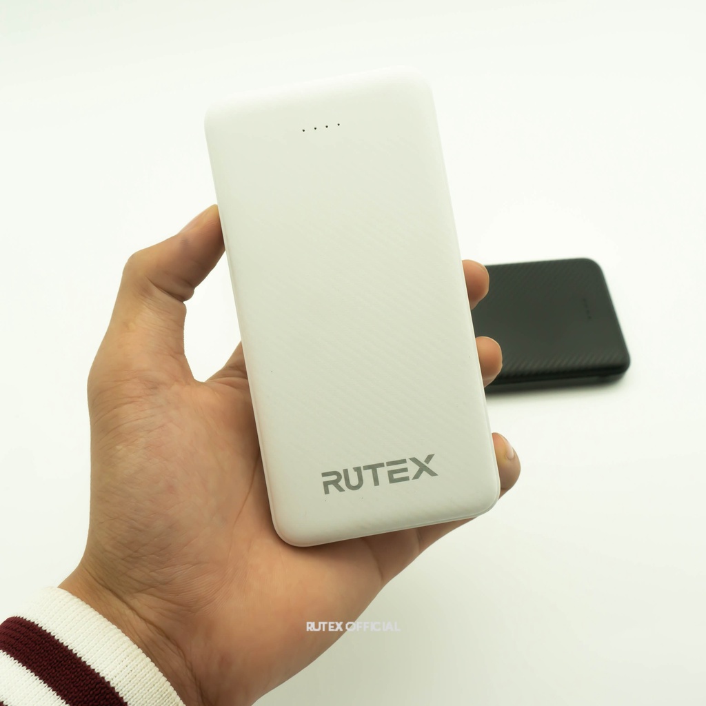 Sạc dự phòng,không dây RUTEX 10000mAh dung lượng chuẩn hỗ trợ đầu ra USB và TypeC với đèn báo nguồn LED - BH 12 Tháng