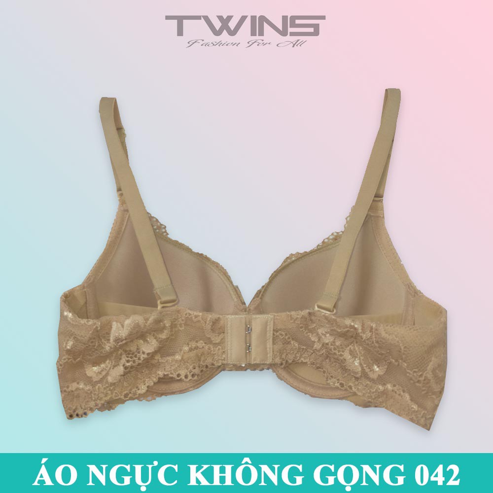 Áo ngực không gọng nữ ren nâng ngực Lovely 042 mút ép vừa mềm mịn cúp xéo nguyên ngực size 34-36-38