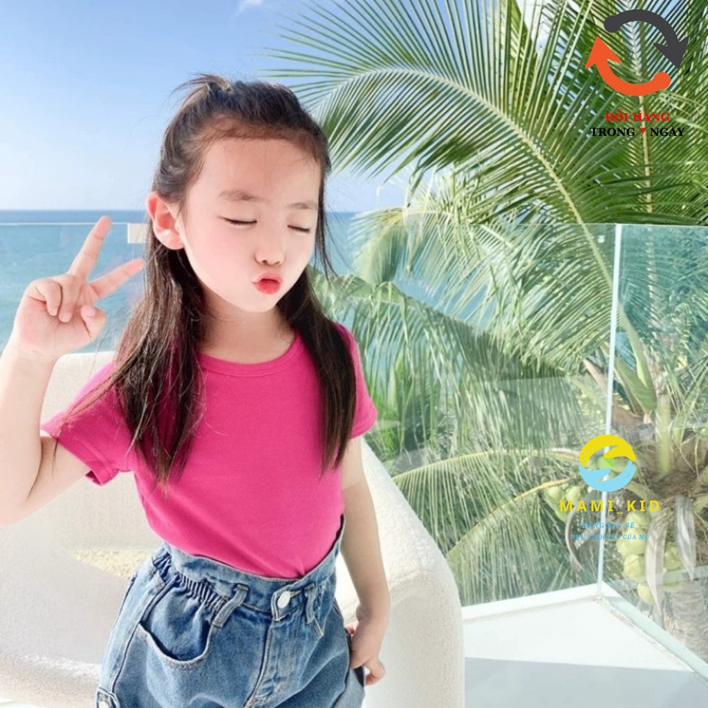 áo phông cho bé gái bé trai sành điệu 12-40kg,chất thun tăm 100% cotton SIÊU CO GIÃN, mamikidN
