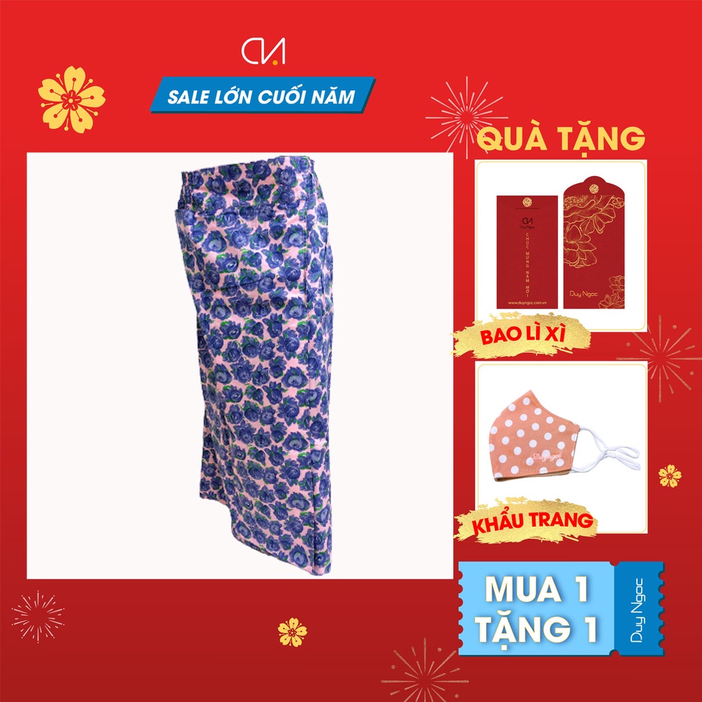 Váy Chống Nắng Hoa Xẻ 2 Lớp Dài Cho Nữ Duy Ngọc Cao Cấp, chất liệu vải Cotton dày dặn chống nắng hiệu quả (7988)