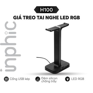 Giá Treo Kiêm Giá Đỡ Tai Nghe Cổng USB Kép Hỗ Trợ Đèn LED Siêu Đẹp và Cá Tính INPHIC H100 - Hàng Chính Hãng