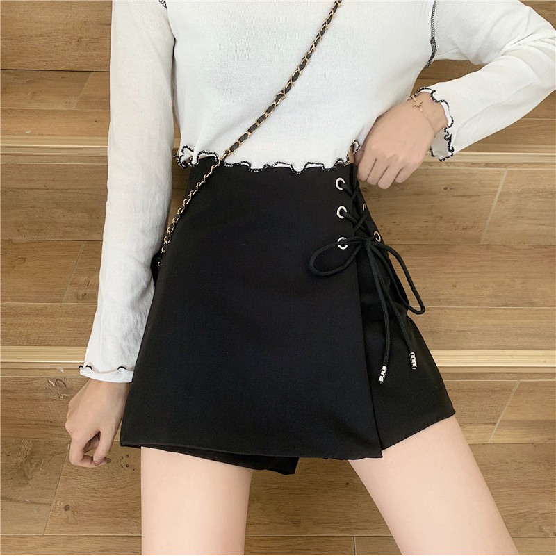 LEEVA - Quần váy đắp tà đan dây chéo dễ thương CV011