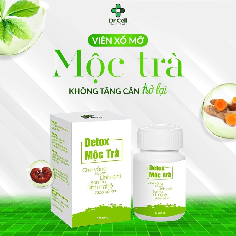 Detox Xổ Mỡ Mộc Trà DR CELL hộp 20 viên