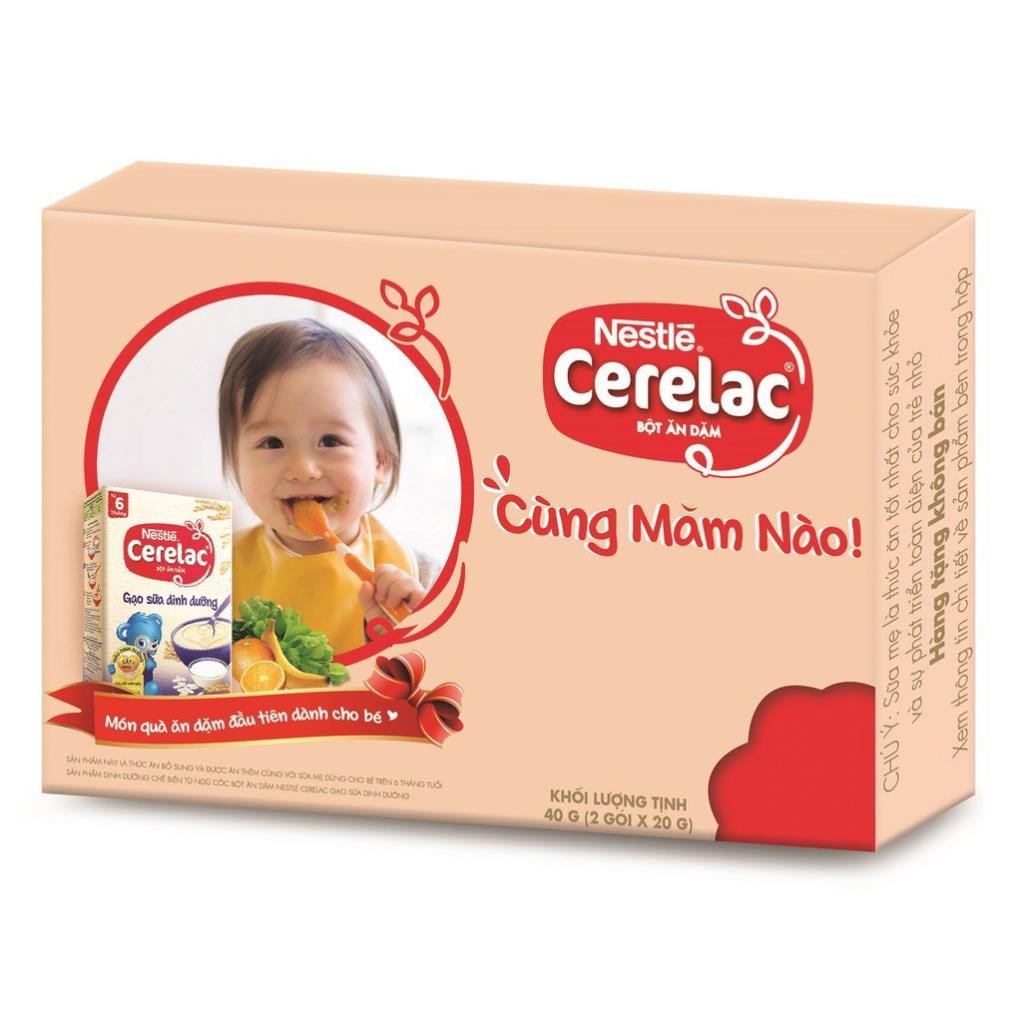 [HTN86] Combo 2 Gói Bột Ăn Dặm Nestle CERELAC Gạo Sữa Dinh Dưỡng 20g/gói