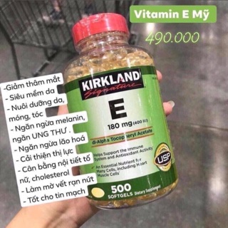 VIÊN UỐNG VITAMIN E 400IU KIRKLAND CỦA MỸ - MẪU MỚI