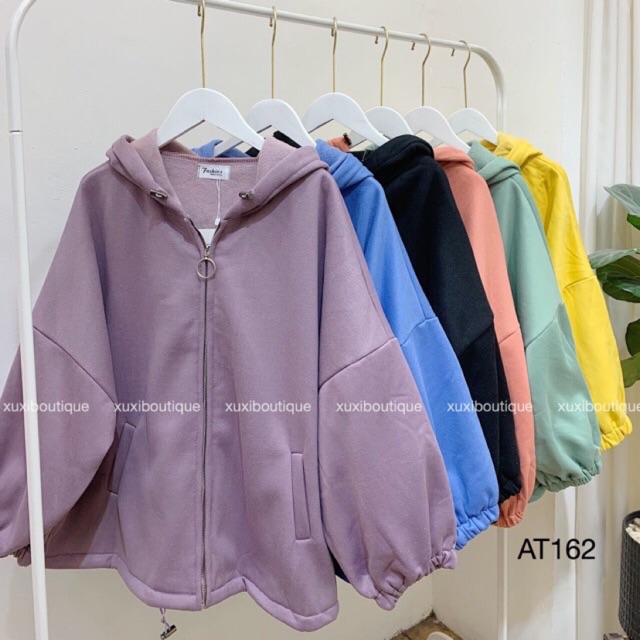 Áo Khoác Nỉ Trơn Tay Bồng💚💛💜💙🖤