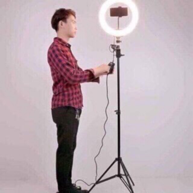 Đèn LiveStream Live 26CM + `1 Kẹp ĐT + Chân 1.8M Full Bộ live stream nhiều máy