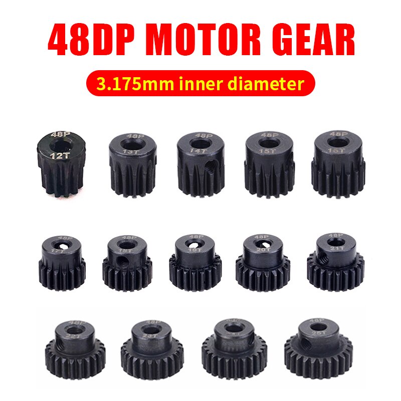 Động Cơ Bánh Răng 48DP 3.175mm 12t 13t 14t 15t 16T 17t 18T 19T 20T 22T 24T 25T Cho Xe Điều Khiển Từ Xa 1/10