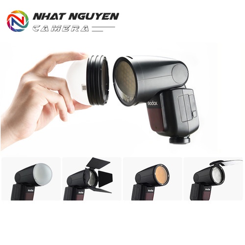 Đèn flash Godox V1 Flash cho máy ảnh Sony/ Canon/ Fuji/ Nikon (kèm Pin + Dock Sạc) -Bảo hành 12 tháng