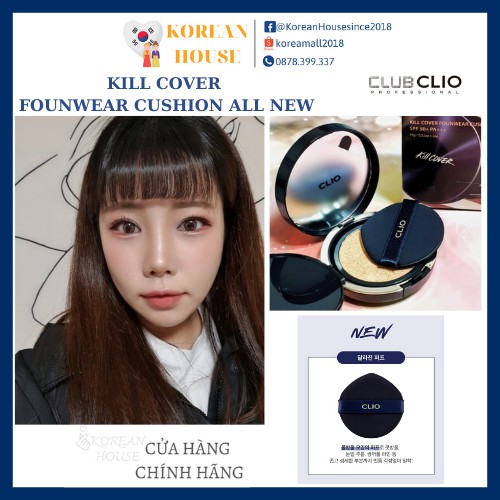 [Chính hãng][Tặng kèm lõi refill] PHẤN NƯỚC CLIO KILL COVER FOUNWEAR CUSHION ALL NEW_Phiên bản 2021 | BigBuy360 - bigbuy360.vn