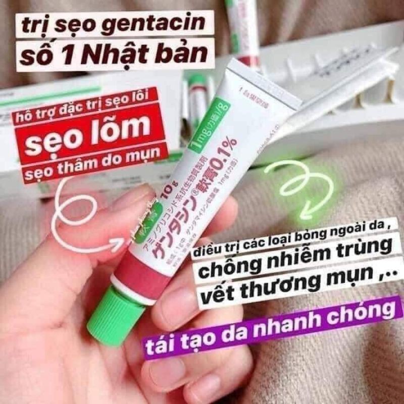 Kem Xóa Sẹo Gentacin Nhật Bản Tách Lẻ 1 Ống