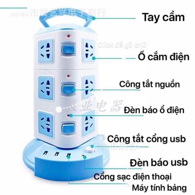 Ổ Điện 4 Tầng Có Cổng Usb Sạc Điện Thoại Chính Hãng Mới