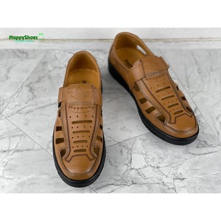 Dép rọ da bò mùa hè thoáng mát Happyshoes HS63