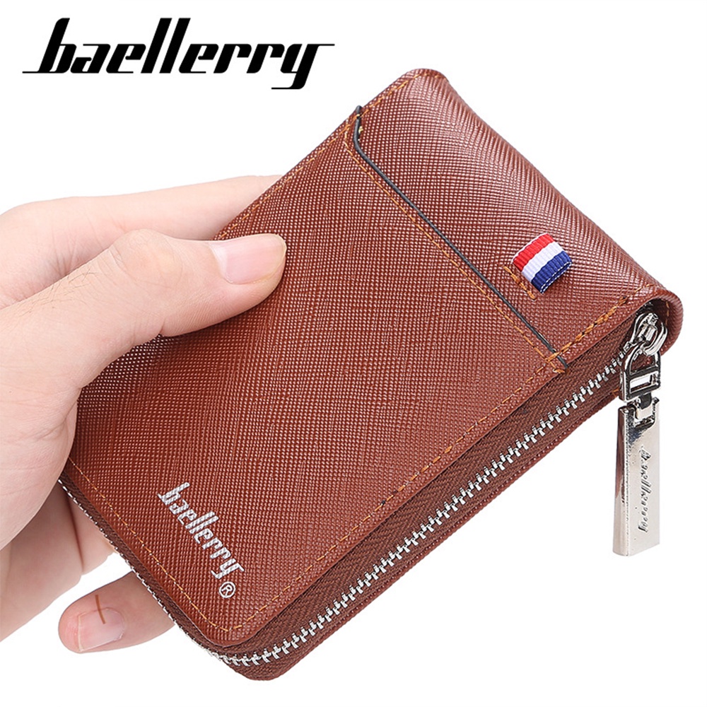 Ví đựng thẻ card ,thẻ hàng mini da saffiano mini nam nữ khóa kéo an toàn VD07