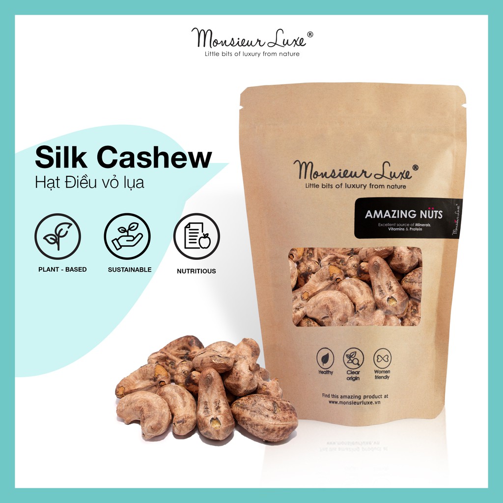 Hạt Điều vỏ lụa Luxe (Silk Cashew)-Giàu Protein