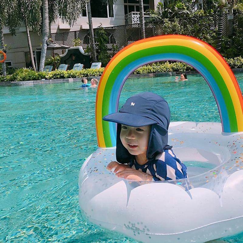 Phao Bơi Dày Hình Đám Mây Phối Cầu Vồng Xinh Xắn Cho Bé