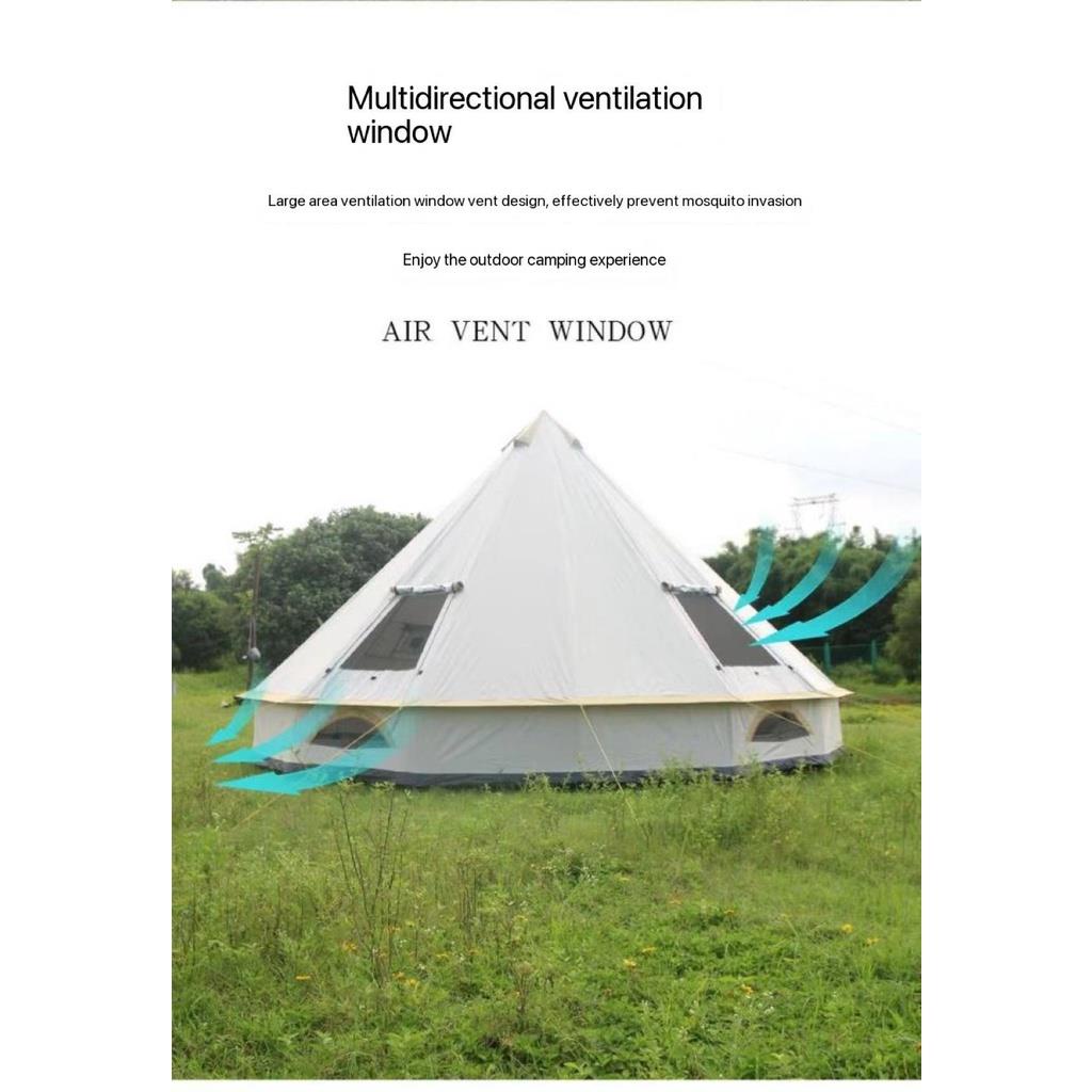 Lều nhà lớn lều cắm trại ngoài trời 6-8 người lều chống thấm khemah kalis air 400 * 400 * 250 cm