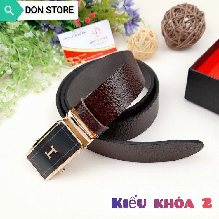 Thắt Lưng Da Nam Da Bò Thật Mặt Khóa Chống Rỉ Cao Cấp BH 12 Tháng