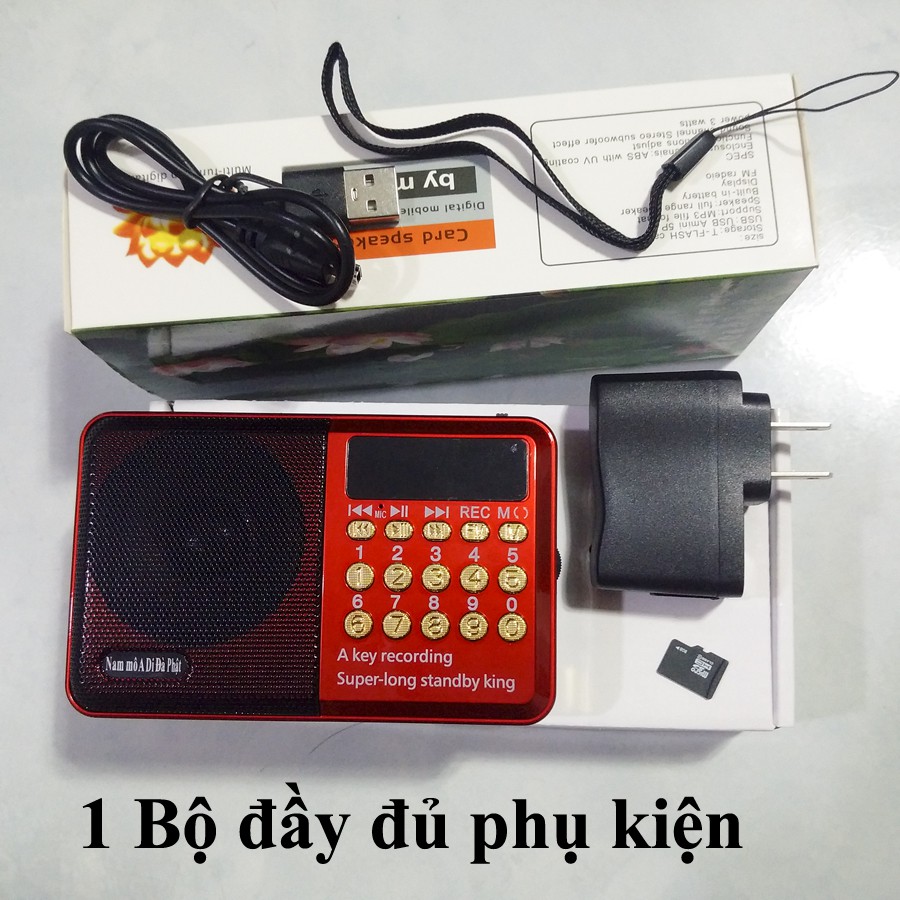 Máy k516 ghi âm phát trực tiếp, nghe nhạc,kinh phật từ thẻ nhớ,USB, Đài FM,kèm thẻ nhớ micro sd 8g,cáp sạc đầy đủ K516