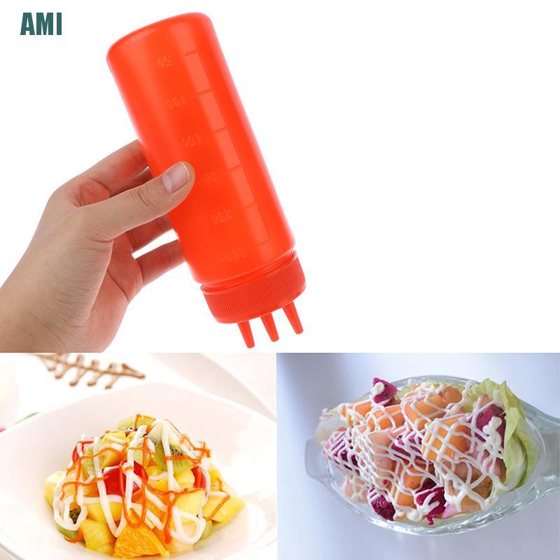 (Hàng Mới Về) Chai Nhựa Đựng Tương / Nước Sốt 3 Lỗ Tiện Dụng