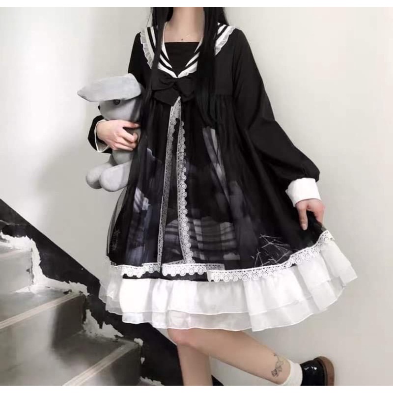 Váy/Đầm Lolita Học Viện Mặt Trăng - Kèm ảnh thật, váy đầm công chúa,dự tiệc, tiểu thư, nàng thơ, sang chảnh