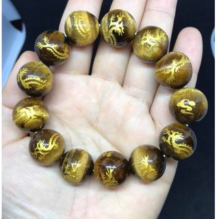 VÒNG TAY MẮT HỔ CHẠM RỒNG 16LY