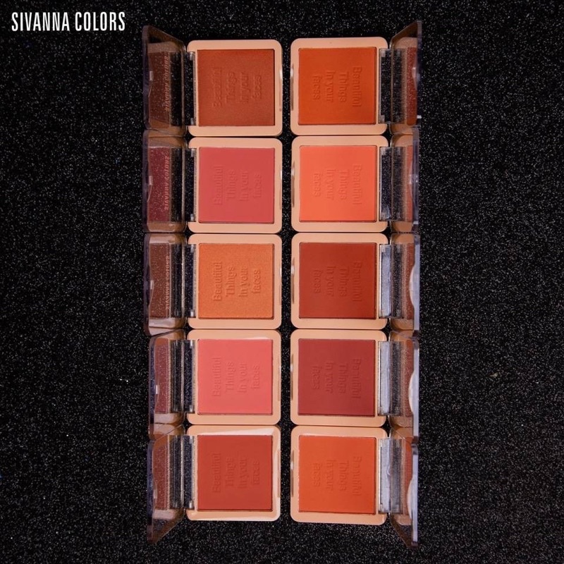 Phấn má hồng dạng bột và ánh nhũ Sivanna In The Peach Pro Cheek HF6038