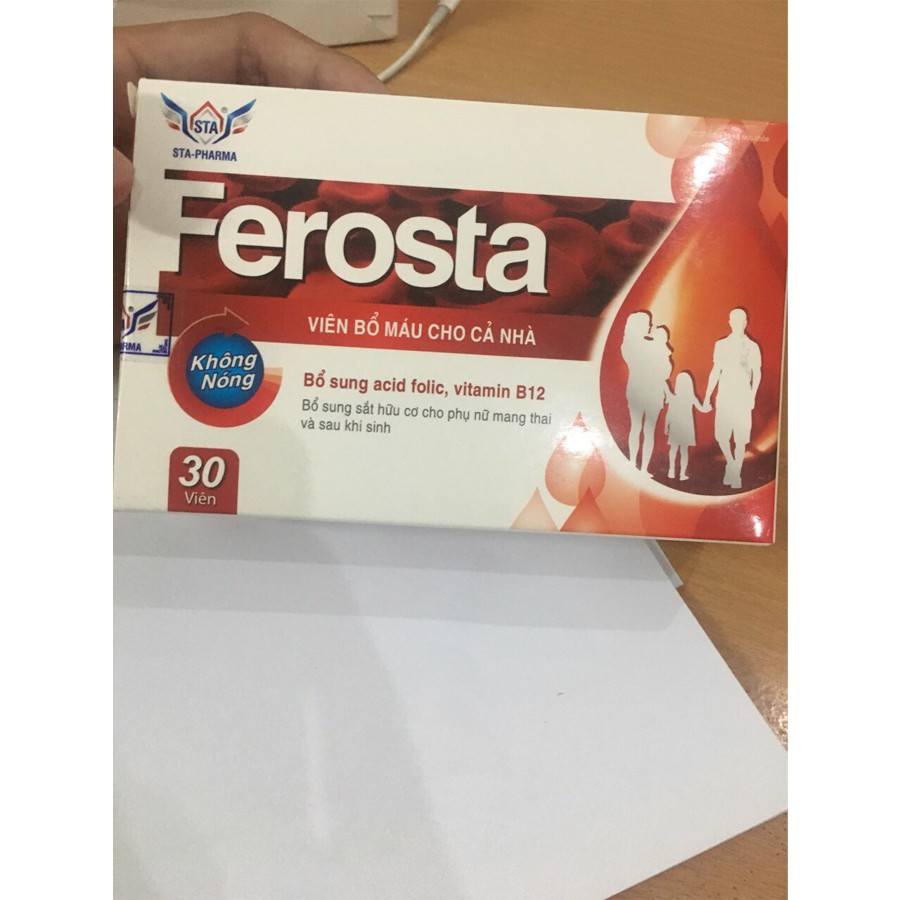 Viên bổ máu cho cả nhà Ferosta- Hộp 30 viên
