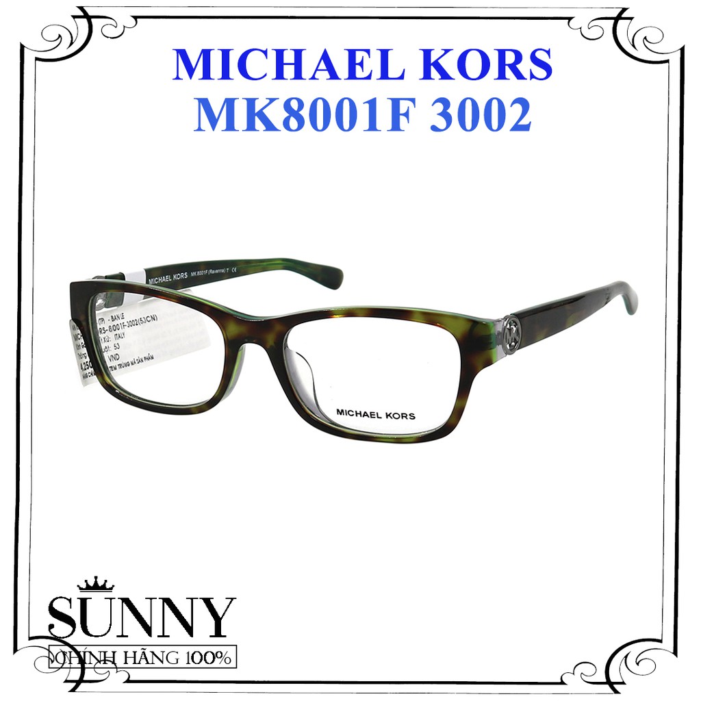 MK8001F - Gọng kính thời trang Michael Kors chính hãng, bảo hành toàn quốc, thiết kế dễ đeo bảo vệ mắt