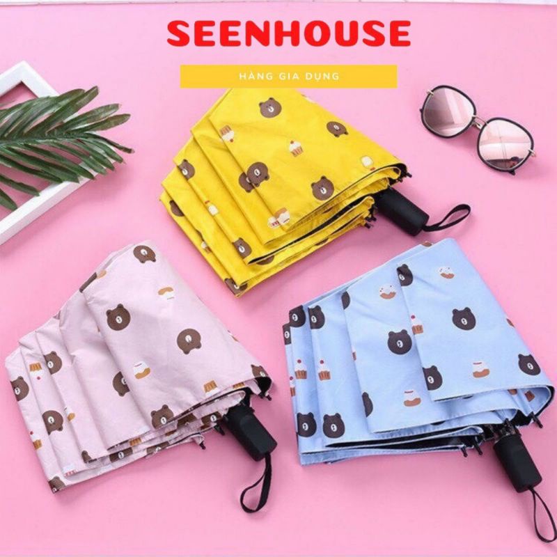 Ô-Dù gấp gọn Brown hình gấu trúc cao cấp