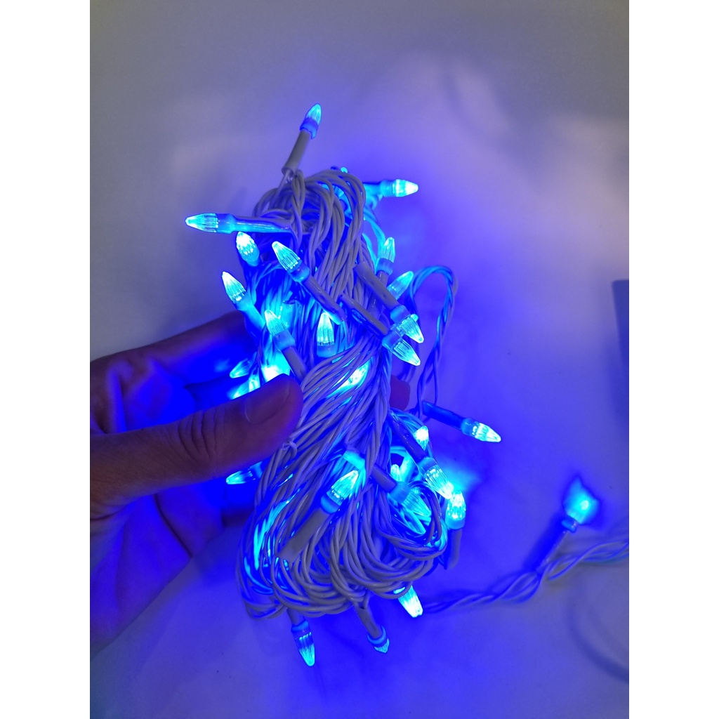 Sale - Dây led noel đầu bóng kim cương chớp nháy 7m 60 bóng 220Vac