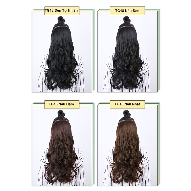 Tóc giả nữ Minezo tóc kẹp cao cấp 6 phím Xoăn Hàn Quốc TG18