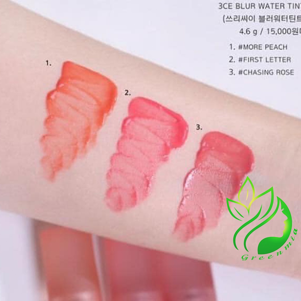 Son 3CE Blur Water Tint FIRST LETTER  - MÀU HỒNG NHẠT BỀN MÀU LÂU TRÔI - CHÍNH HÃNG CHECK HIDDEN TAG