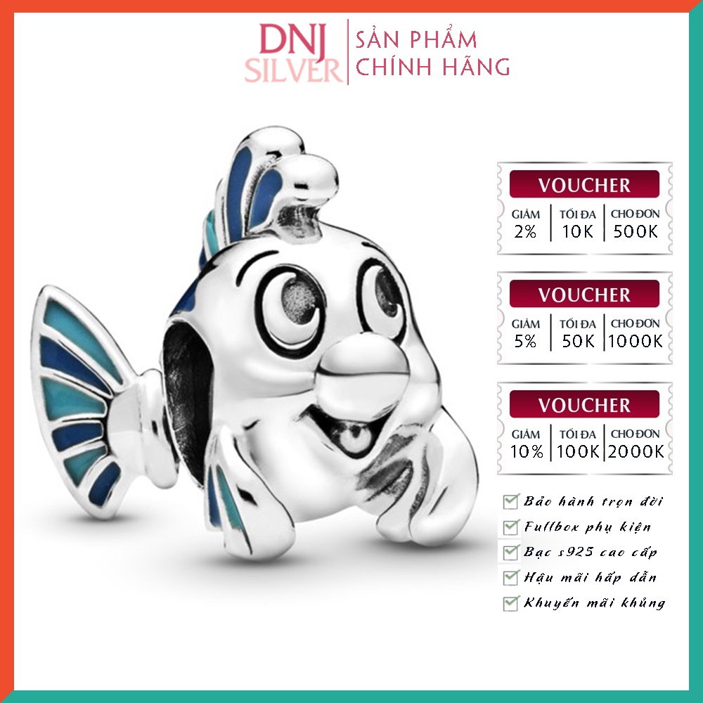Charm bạc 925 cao cấp, hàng chuẩn bạc - Charm Disney The Little Mermaid Flounder thích hợp để mix vòng tay charm - DN209