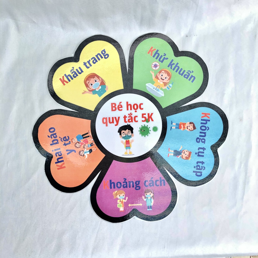 Decal Bảng 5K, Nội quy góc chơi trang trí lớp mầm non