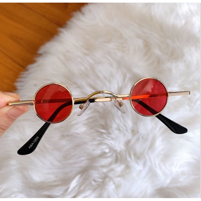 Kính Retro Mini Mát Gọng Tròn Bé Xinh Chống Bức Xạ Phong Cách Retro Cho Nam Và Nữ
