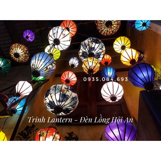 [Rẻ vô địch] Đèn lồng Hội An Vải Lanh Hoa_Size 30CM