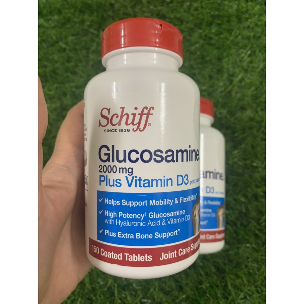 hộp đựng 150 viên Glucosamine Schiff 2000mg plus Vitamin D3 của Mỹ